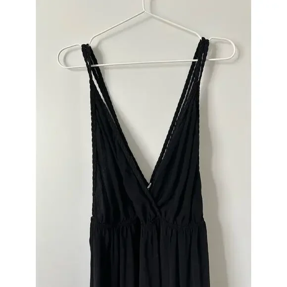 Zara Braid Strap Black Jumpsuit size Large - Picture 6 of 11